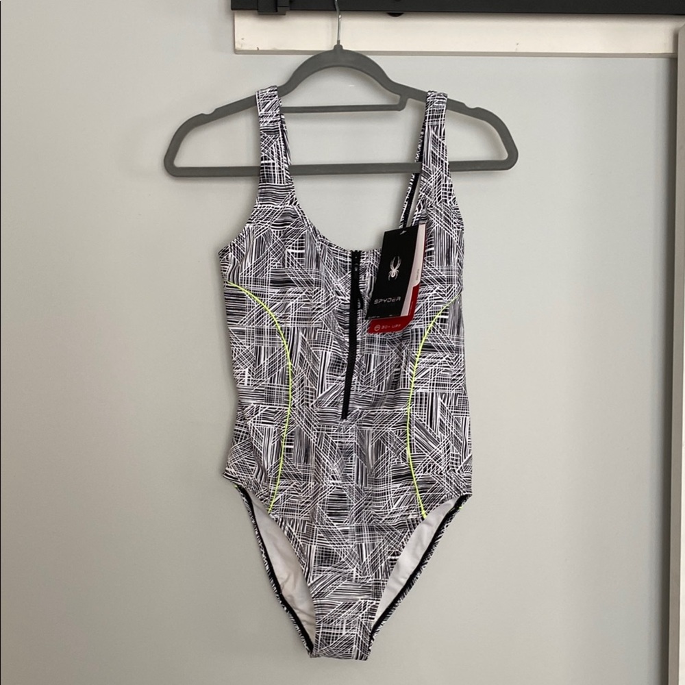 Spyder Black and White One-Piece Swimsuit